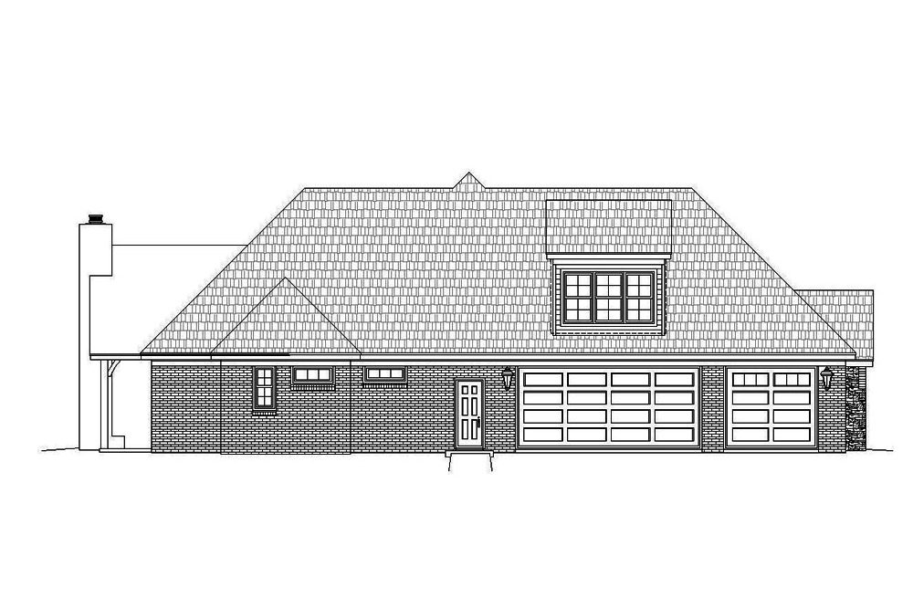 Home Plan Left Elevation of this 3-Bedroom,2895 Sq Ft Plan -196-1078