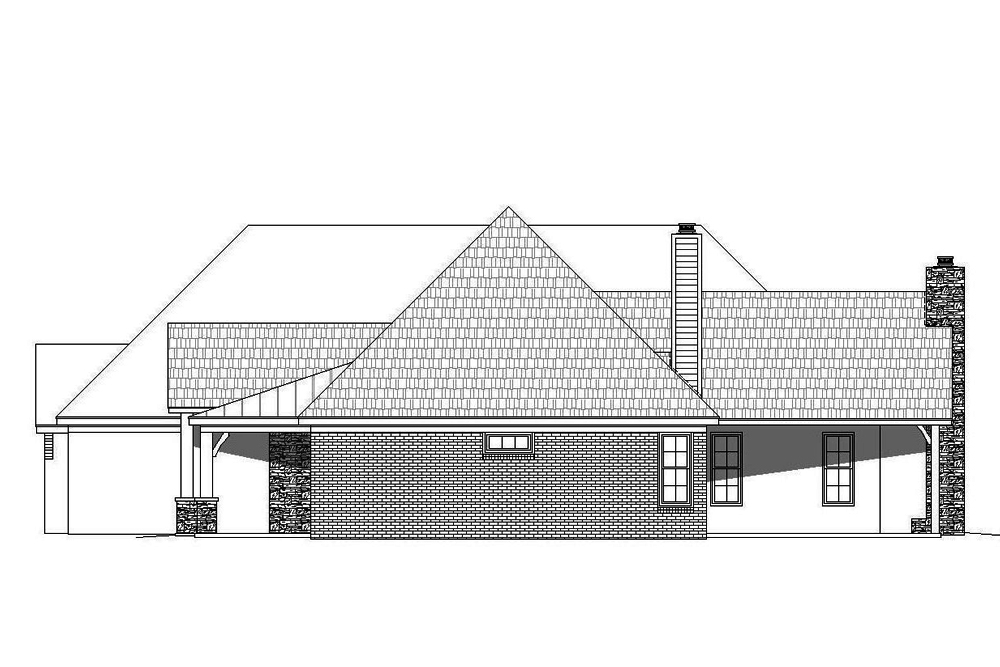 Home Plan Right Elevation of this 3-Bedroom,2895 Sq Ft Plan -196-1078