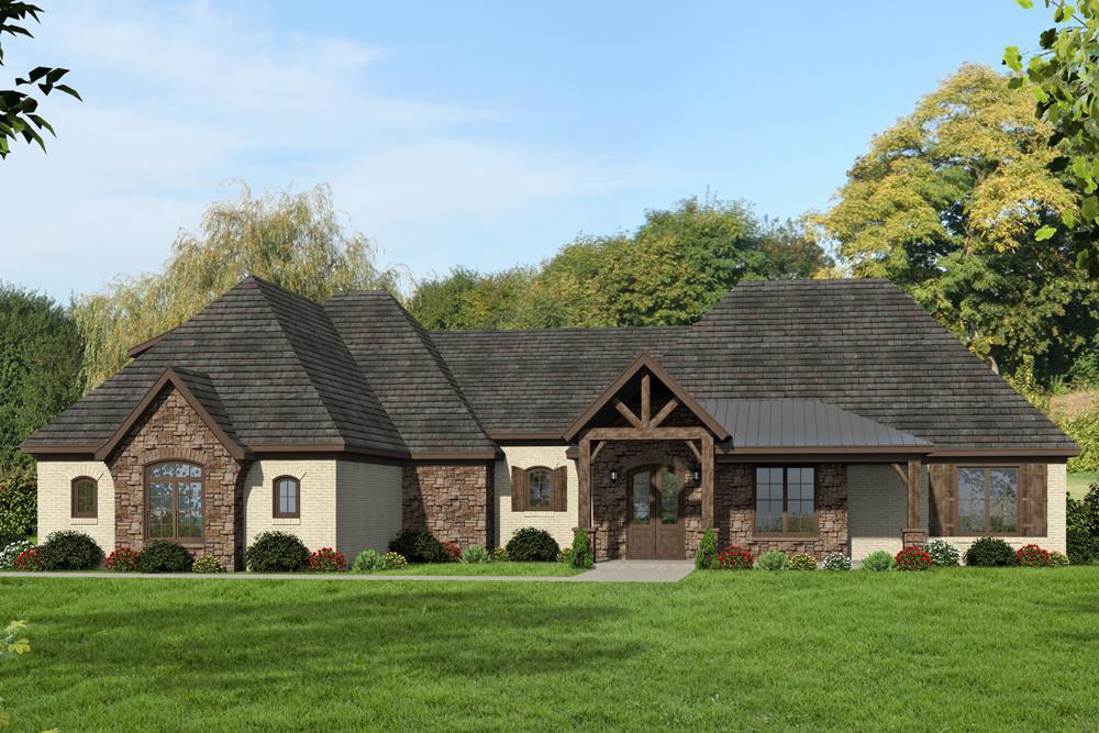 Front View of this 3-Bedroom, 2820 Sq Ft Plan - 196-1079