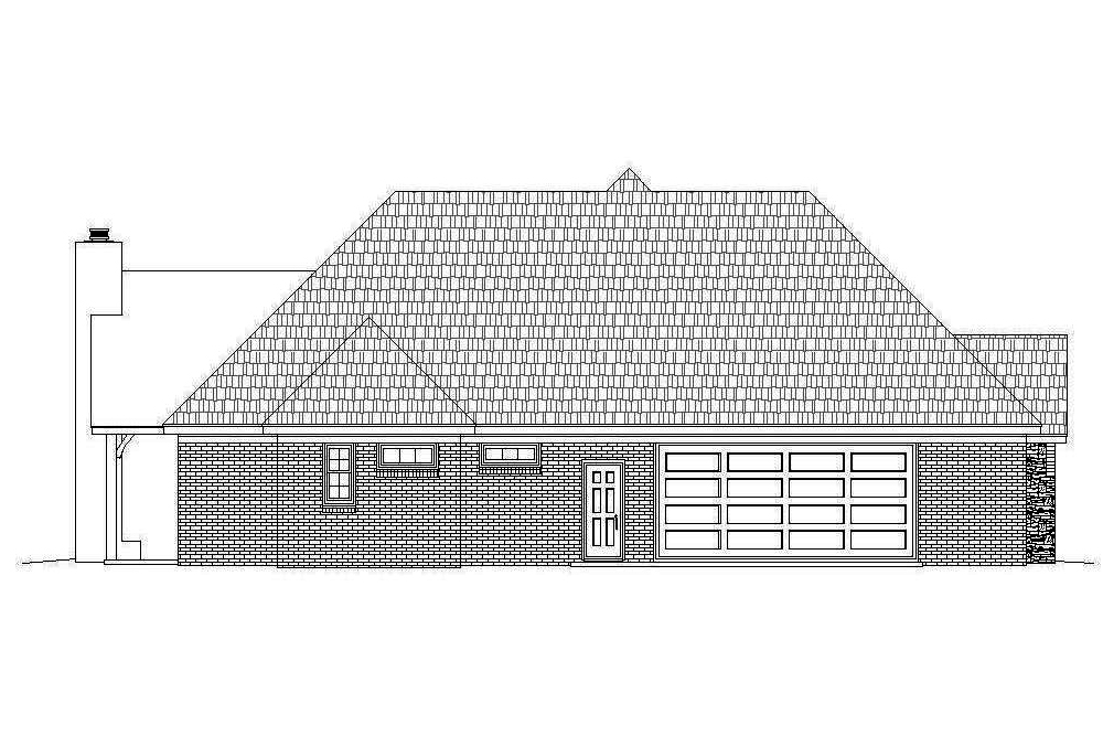 Home Plan Left Elevation of this 3-Bedroom,2820 Sq Ft Plan -196-1079