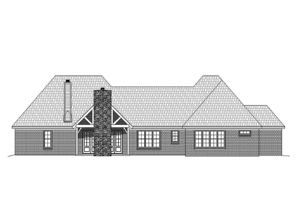 Home Plan Rear Elevation of this 3-Bedroom,2820 Sq Ft Plan -196-1079