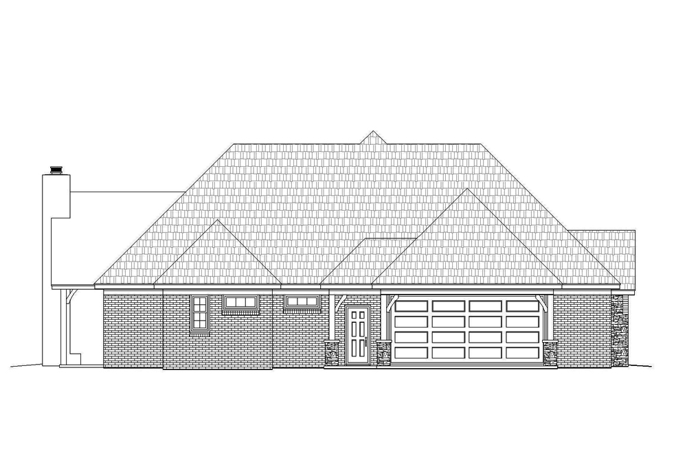 Home Plan Left Elevation of this 3-Bedroom,2820 Sq Ft Plan -196-1080