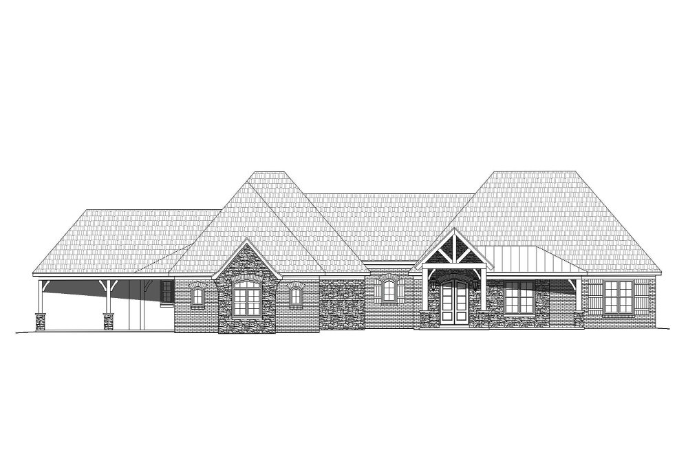 Home Plan Front Elevation of this 3-Bedroom,2820 Sq Ft Plan -196-1080