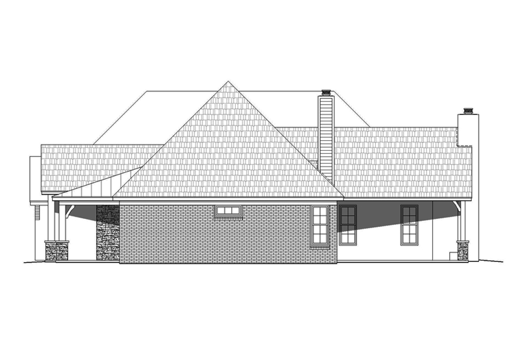 Home Plan Right Elevation of this 3-Bedroom,2820 Sq Ft Plan -196-1080