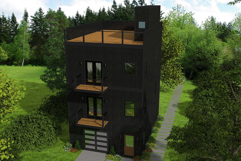 Front View of this 2-Bedroom, 1457 Sq Ft Plan - 196-1081