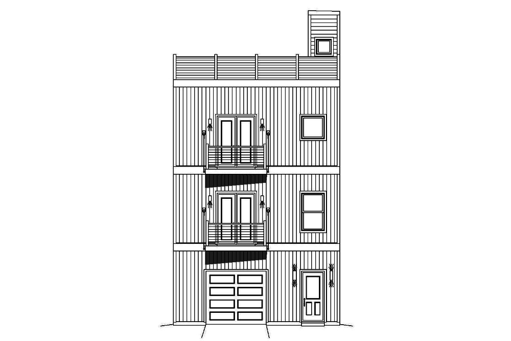 Home Plan Front Elevation of this 2-Bedroom,1457 Sq Ft Plan -196-1081