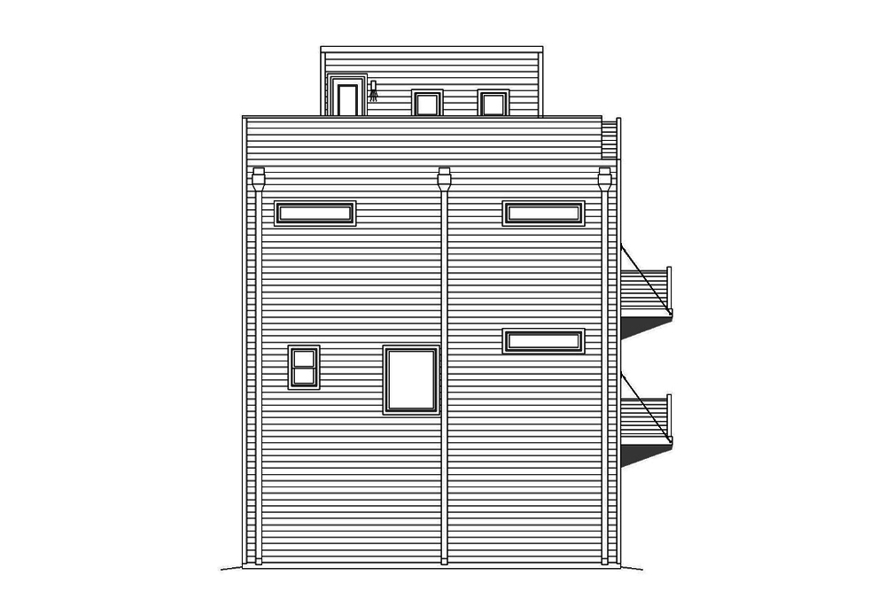 Home Plan Left Elevation of this 2-Bedroom,1457 Sq Ft Plan -196-1081
