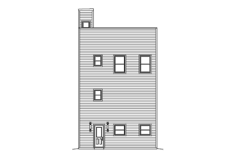 Home Plan Rear Elevation of this 2-Bedroom,1457 Sq Ft Plan -196-1081