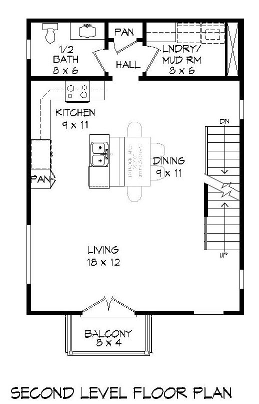 Floor Plan Second Story of Modern Plan #196-1081
