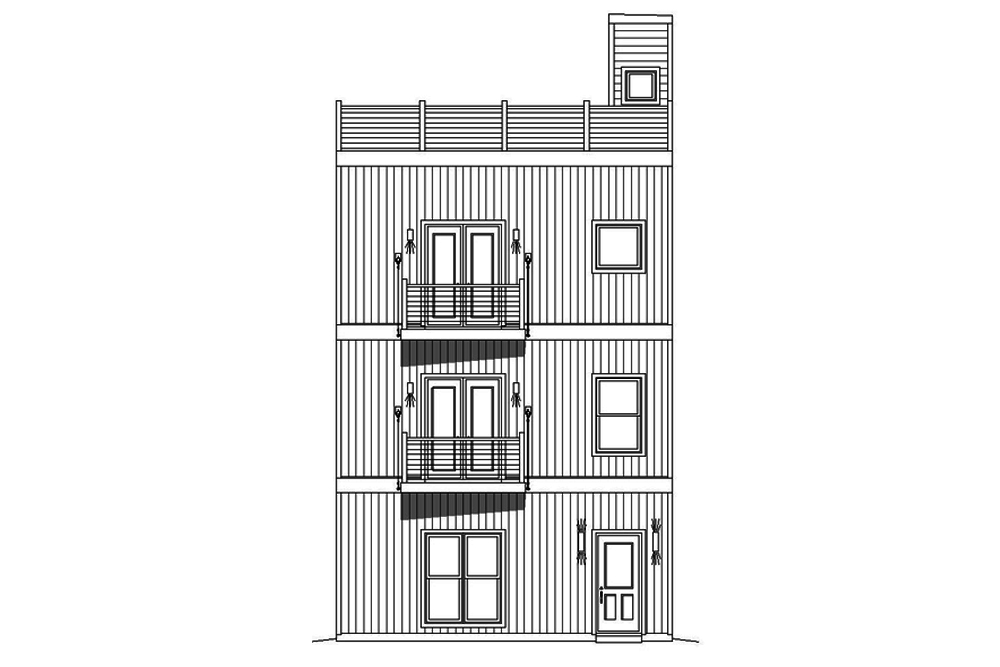 Home Plan Front Elevation of this 2-Bedroom,1457 Sq Ft Plan -196-1082