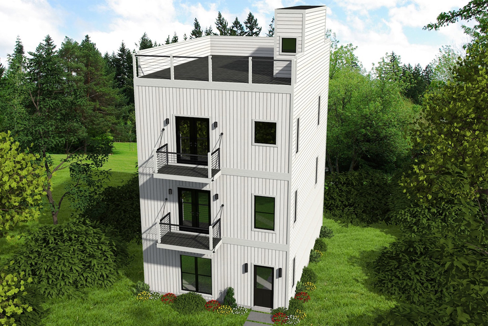 Front View of this 2-Bedroom, 1457 Sq Ft Plan - 196-1082