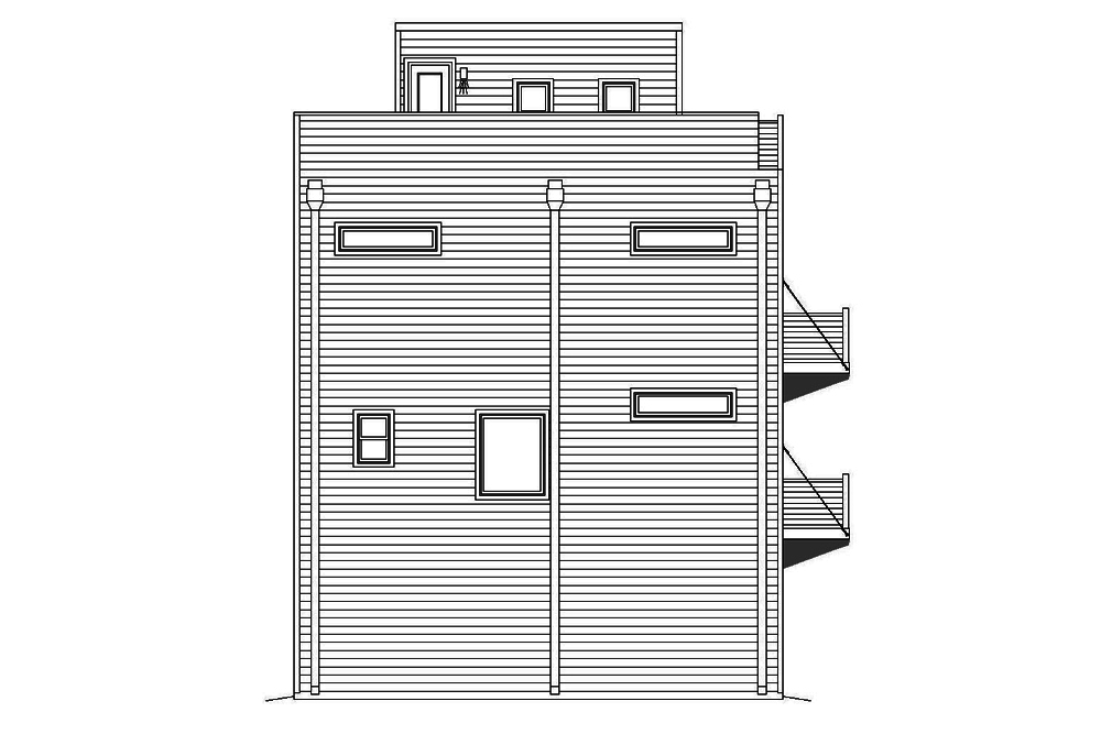 Home Plan Left Elevation of this 2-Bedroom,1457 Sq Ft Plan -196-1082