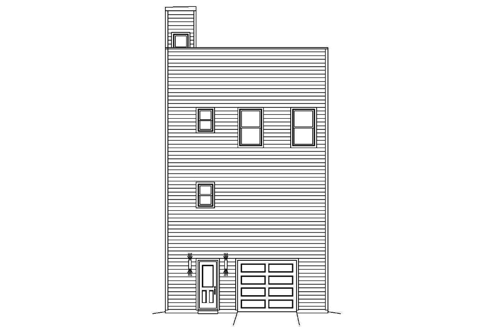Home Plan Rear Elevation of this 2-Bedroom,1457 Sq Ft Plan -196-1082