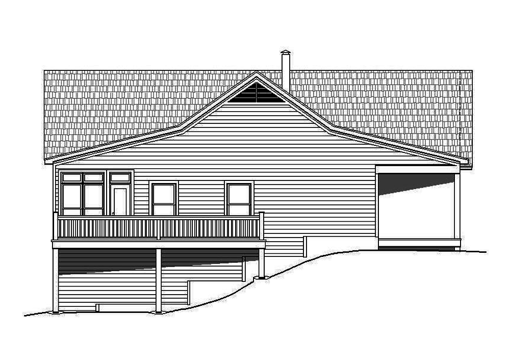 Home Plan Left Elevation of this 2-Bedroom,2000 Sq Ft Plan -196-1083