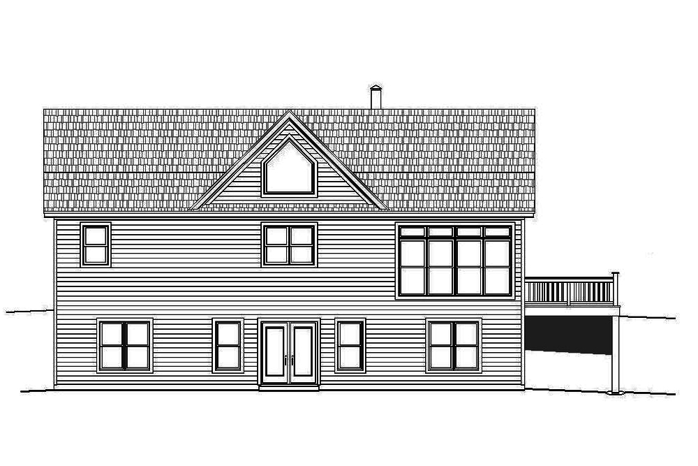 Home Plan Rear Elevation of this 2-Bedroom,2000 Sq Ft Plan -196-1083