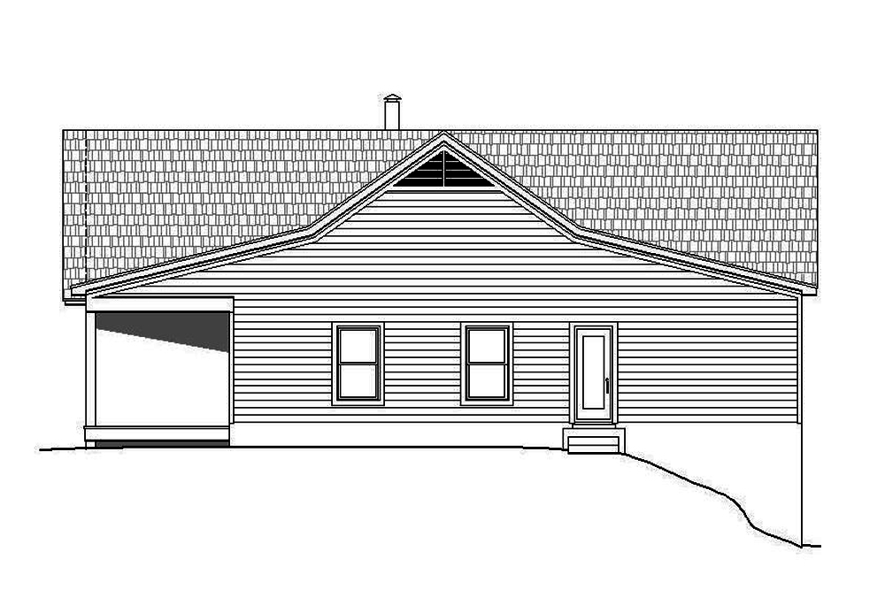 Home Plan Right Elevation of this 2-Bedroom,2000 Sq Ft Plan -196-1083