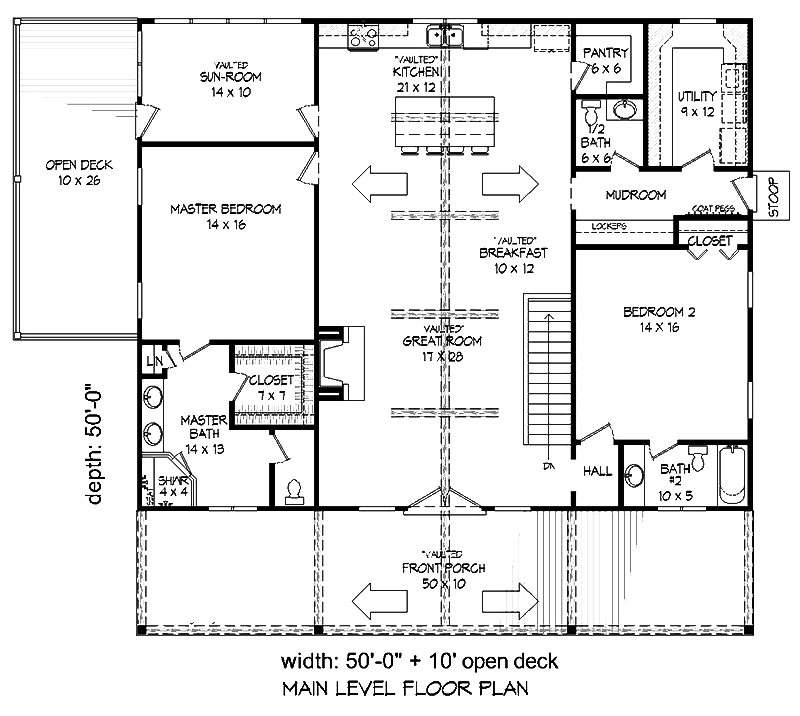 Floor Plan First Story of Traditional Plan #196-1083