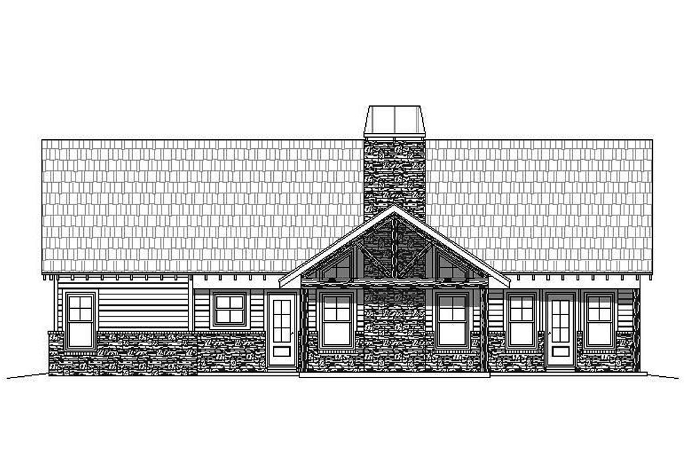 Home Plan Rear Elevation of this 3-Bedroom,2095 Sq Ft Plan -196-1084