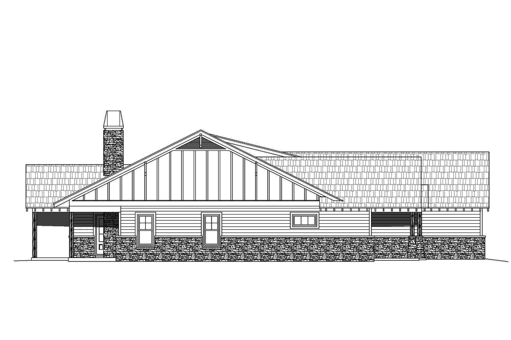 Home Plan Left Elevation of this 3-Bedroom,2095 Sq Ft Plan -196-1084