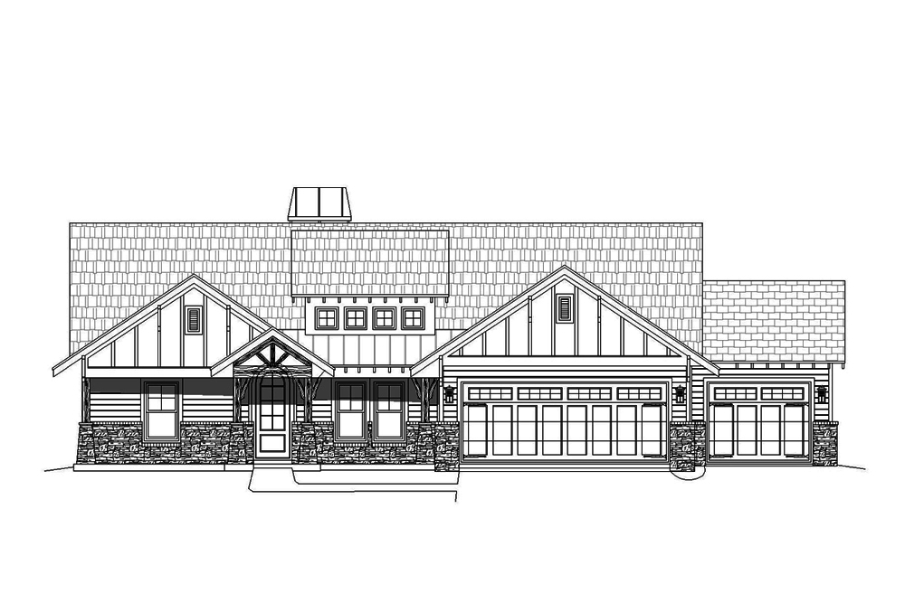 Home Plan Front Elevation of this 3-Bedroom,2095 Sq Ft Plan -196-1084