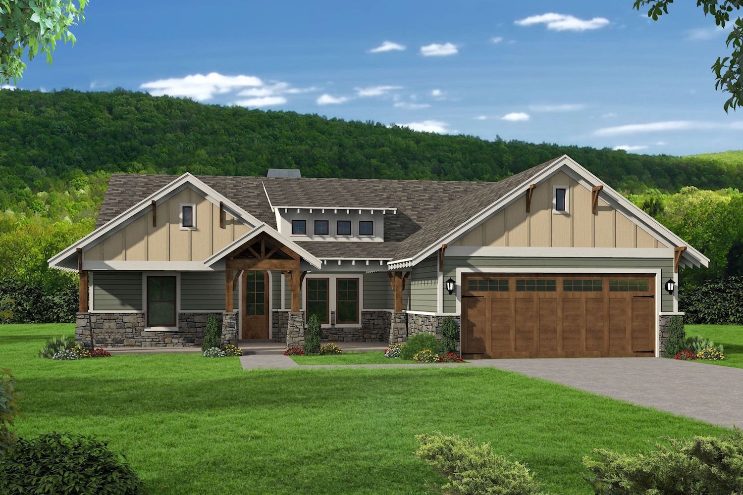 Traditional home plan (ThePlanCollection: House Plan #196-1084)