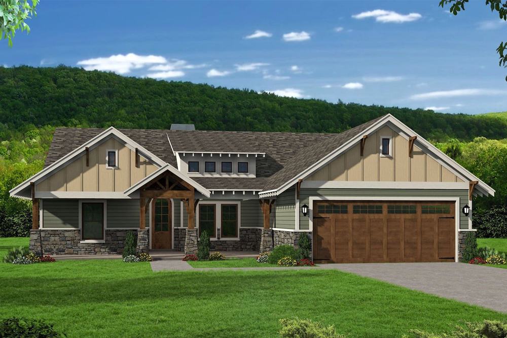 Front View of this 3-Bedroom, 2095 Sq Ft Plan - 196-1085