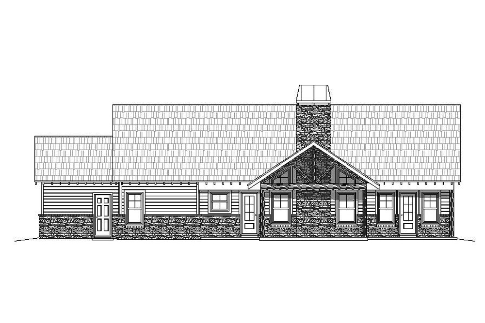 Home Plan Rear Elevation of this 3-Bedroom,2095 Sq Ft Plan -196-1085