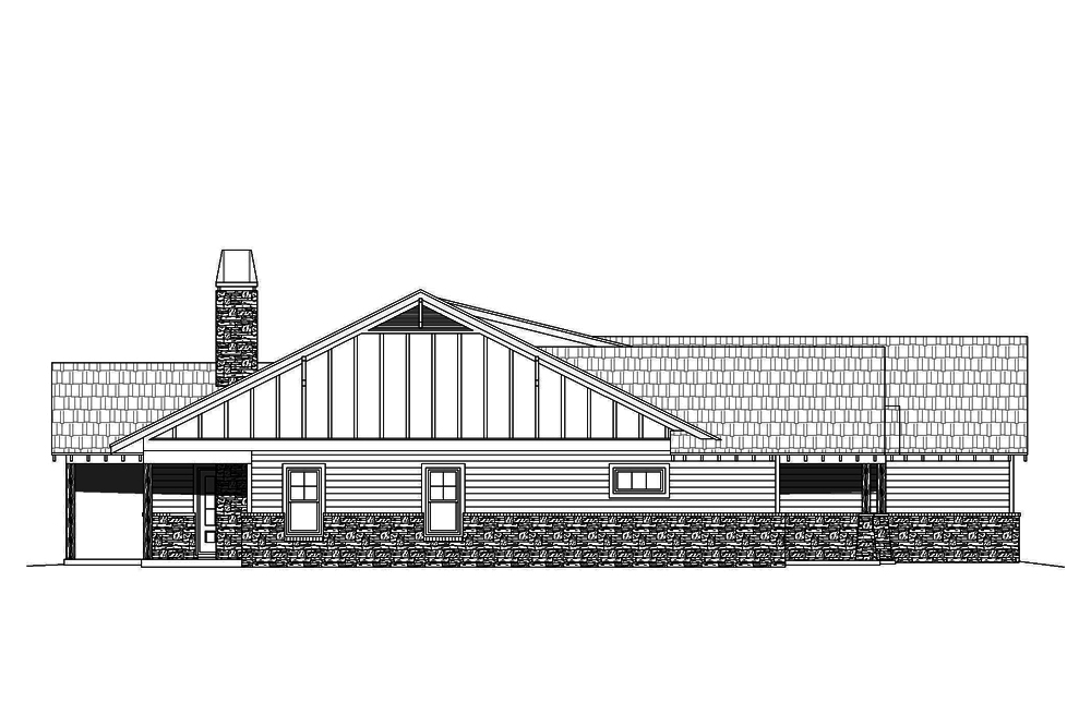 Home Plan Left Elevation of this 3-Bedroom,2095 Sq Ft Plan -196-1085