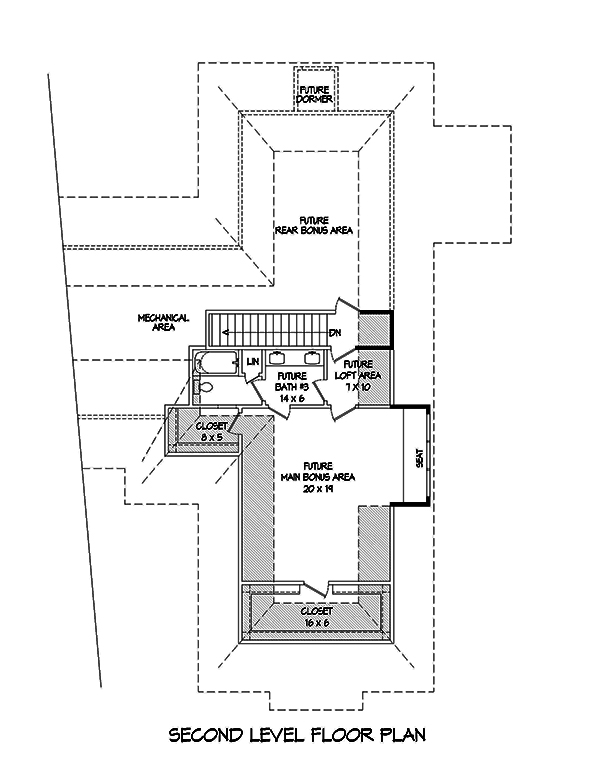 Floor Plan Second Story of Mediterranean Plan #196-1086