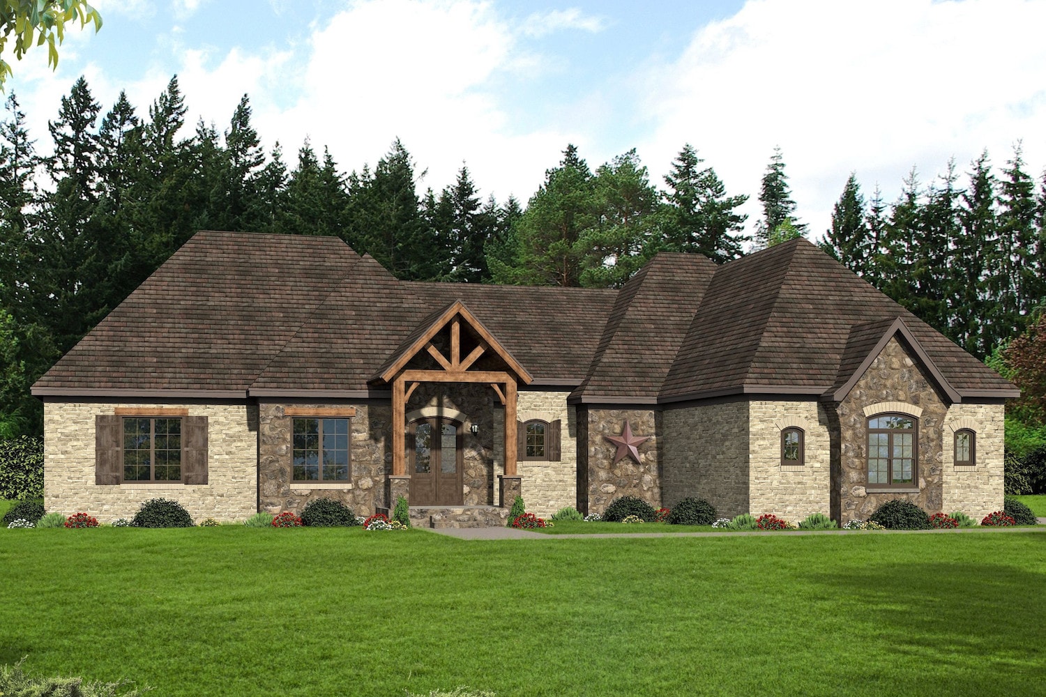 Mediterranean home plan (ThePlanCollection: House Plan #196-1086)