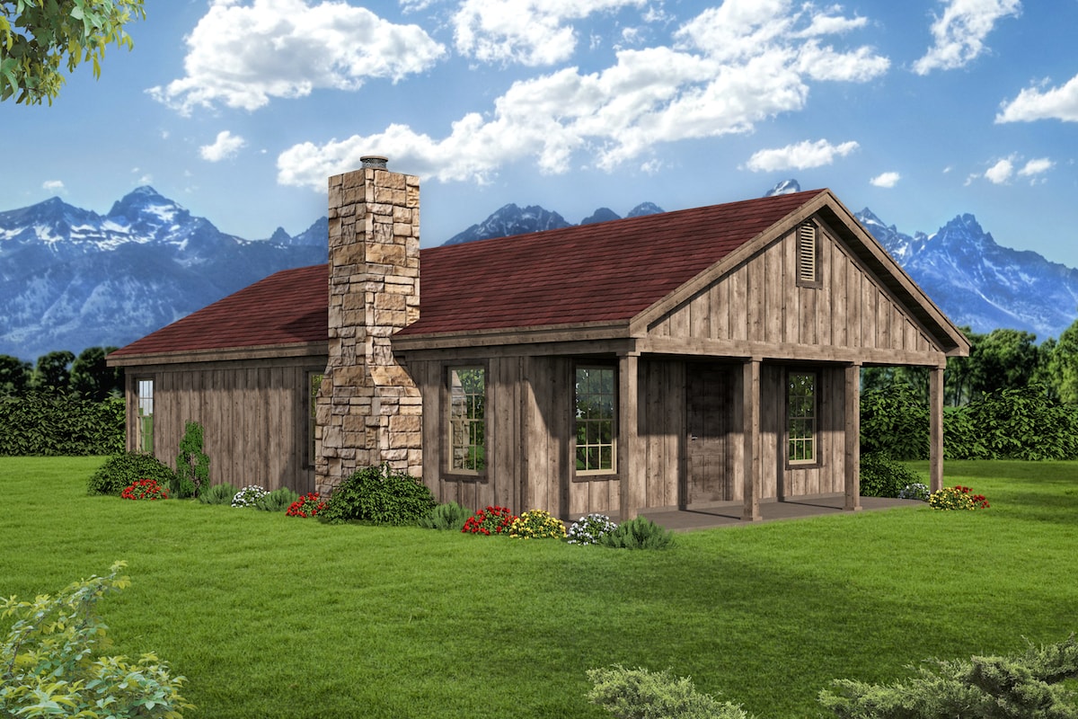 Ranch home plan (ThePlanCollection: House Plan #196-1087)