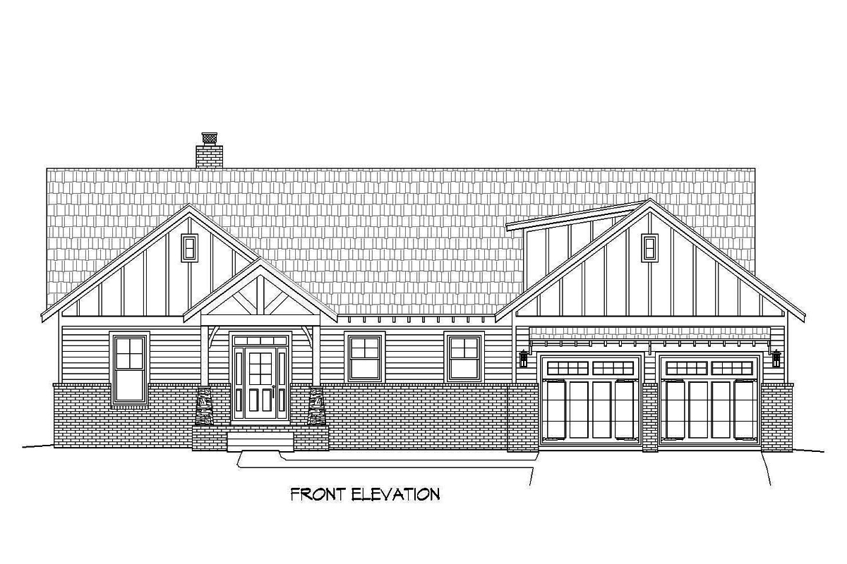 Home Plan Front Elevation of this 3-Bedroom,2600 Sq Ft Plan -196-1089