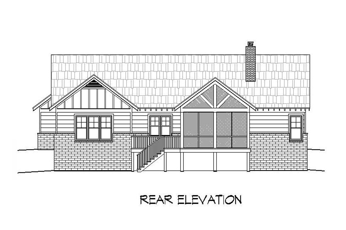 Home Plan Rear Elevation of this 3-Bedroom,2235 Sq Ft Plan -196-1090