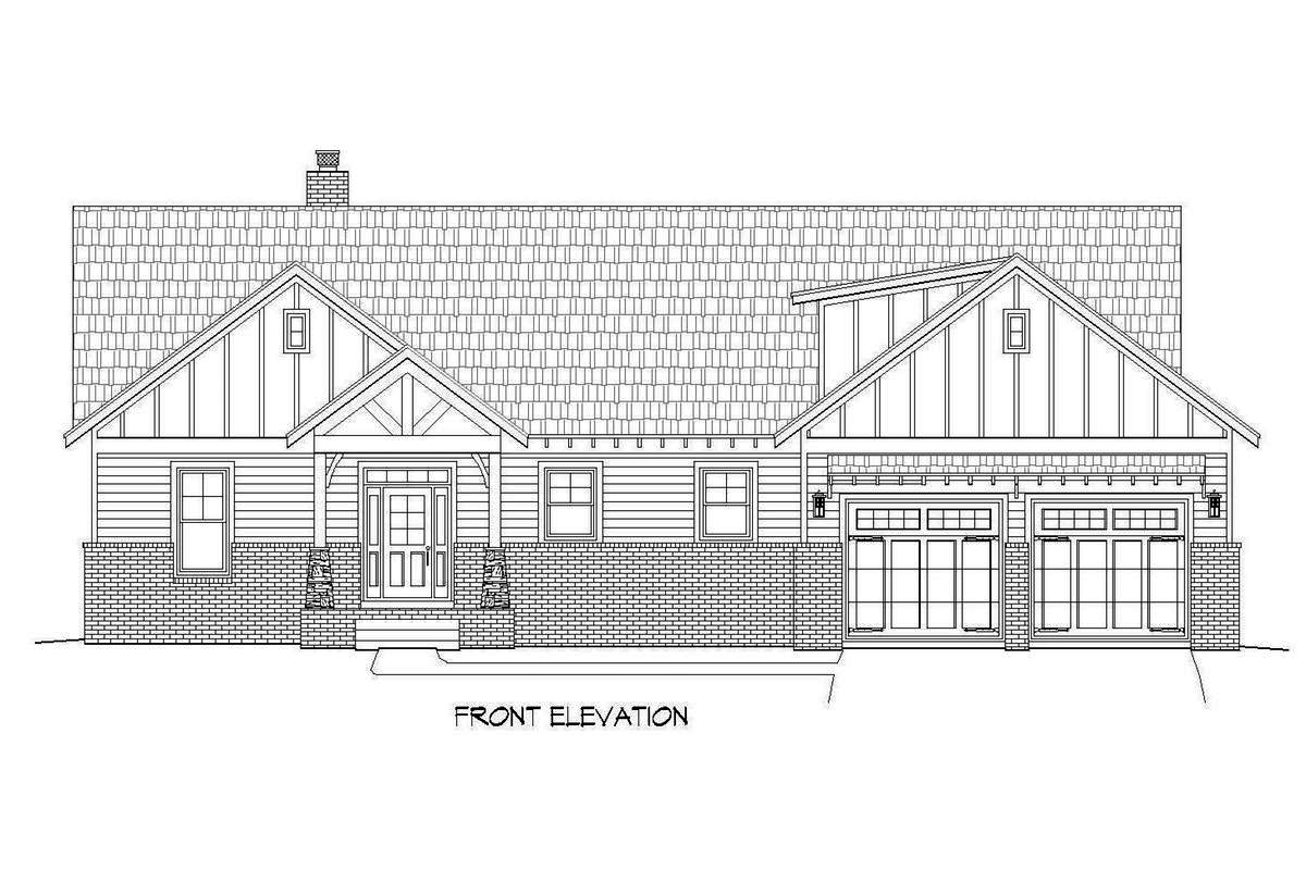 Home Plan Front Elevation of this 3-Bedroom,2235 Sq Ft Plan -196-1090