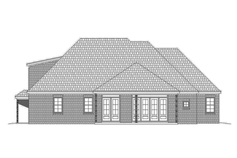 Home Plan Rear Elevation of this 3-Bedroom,2850 Sq Ft Plan -196-1092