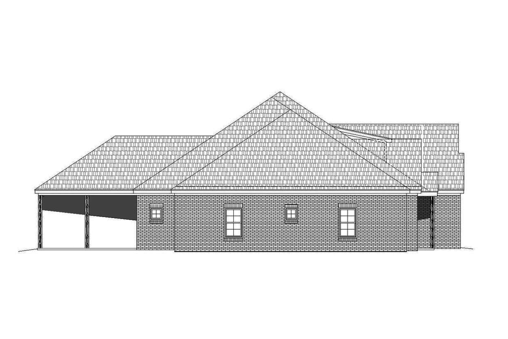 Home Plan Left Elevation of this 3-Bedroom,2850 Sq Ft Plan -196-1092