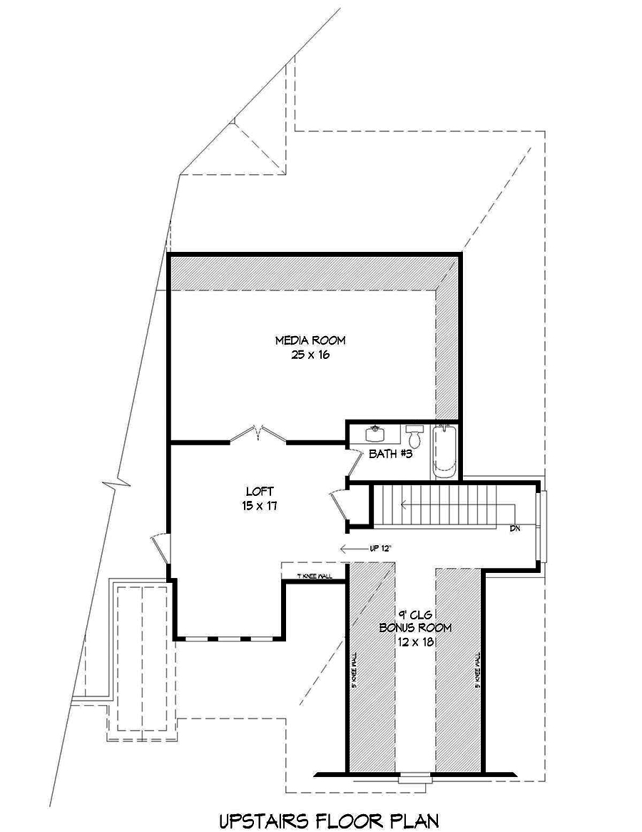 Floor Plan Second Story of European Plan #196-1093