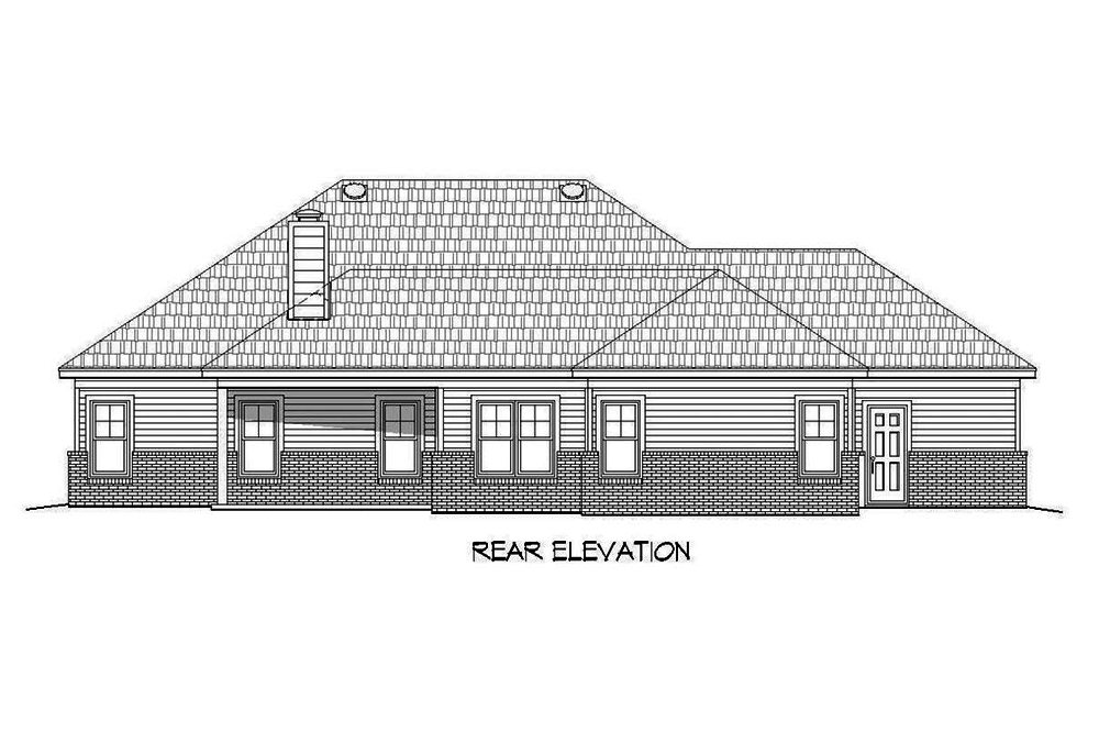 Home Plan Rear Elevation of this 3-Bedroom,2090 Sq Ft Plan -196-1094