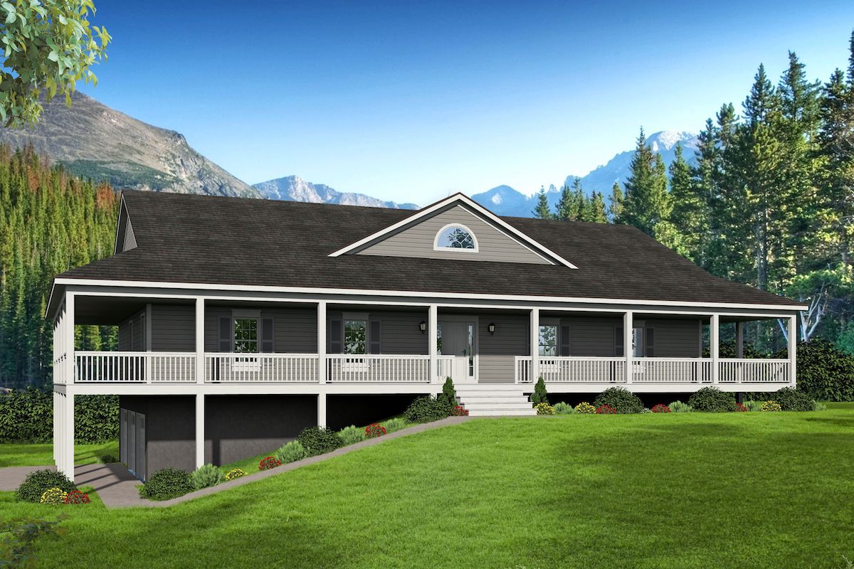 Front elevation of Country home (ThePlanCollection: House Plan #196-1095)