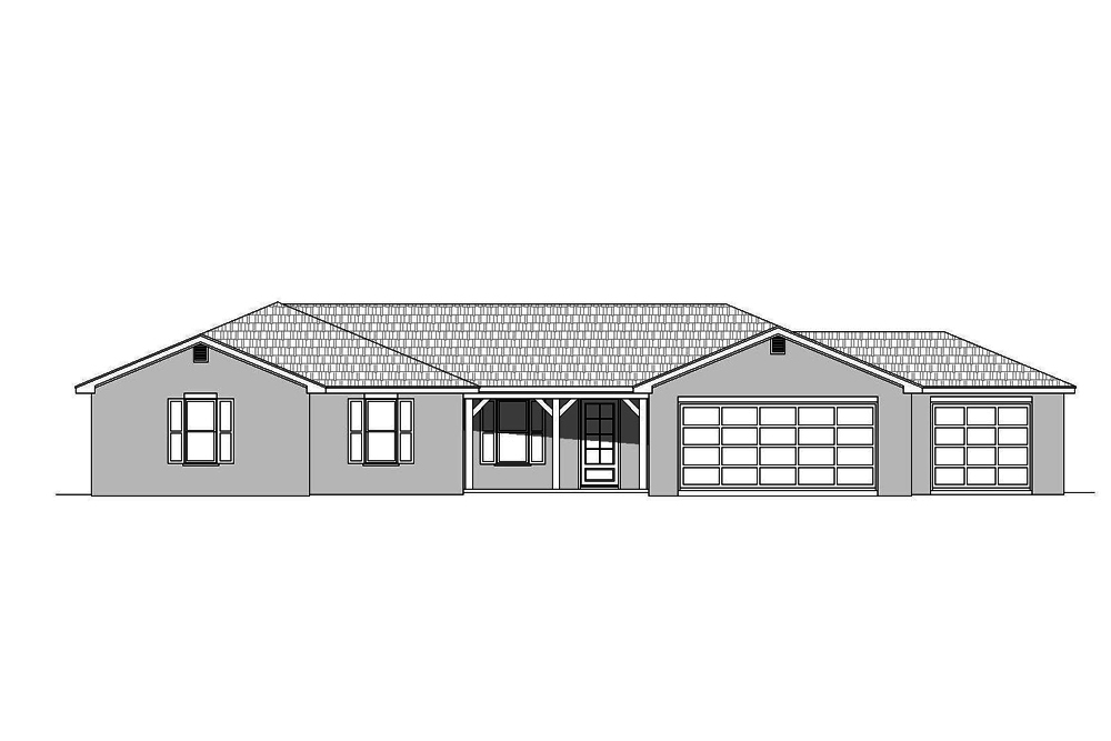 Home Plan Front Elevation of this 3-Bedroom,2651 Sq Ft Plan -196-1096