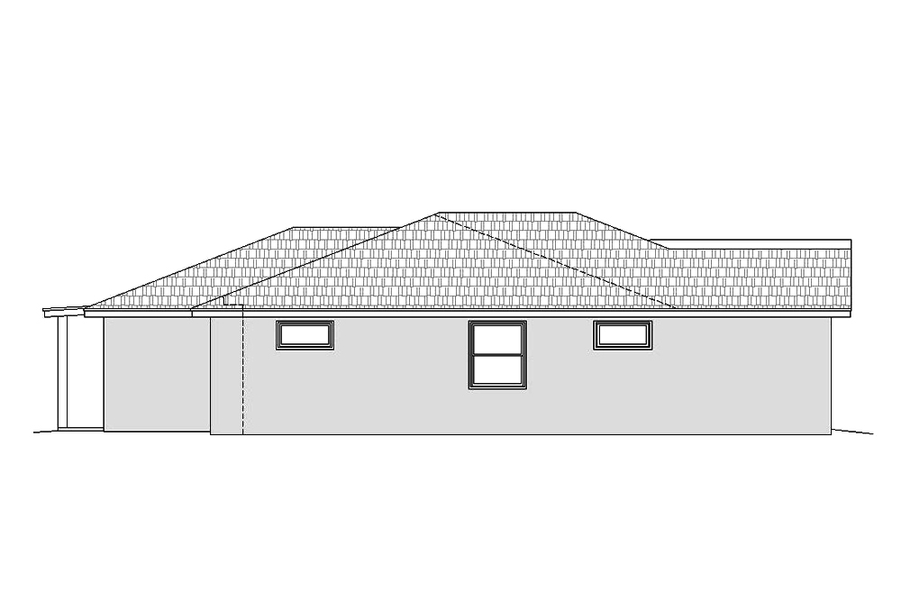 Home Plan Left Elevation of this 3-Bedroom,2651 Sq Ft Plan -196-1096