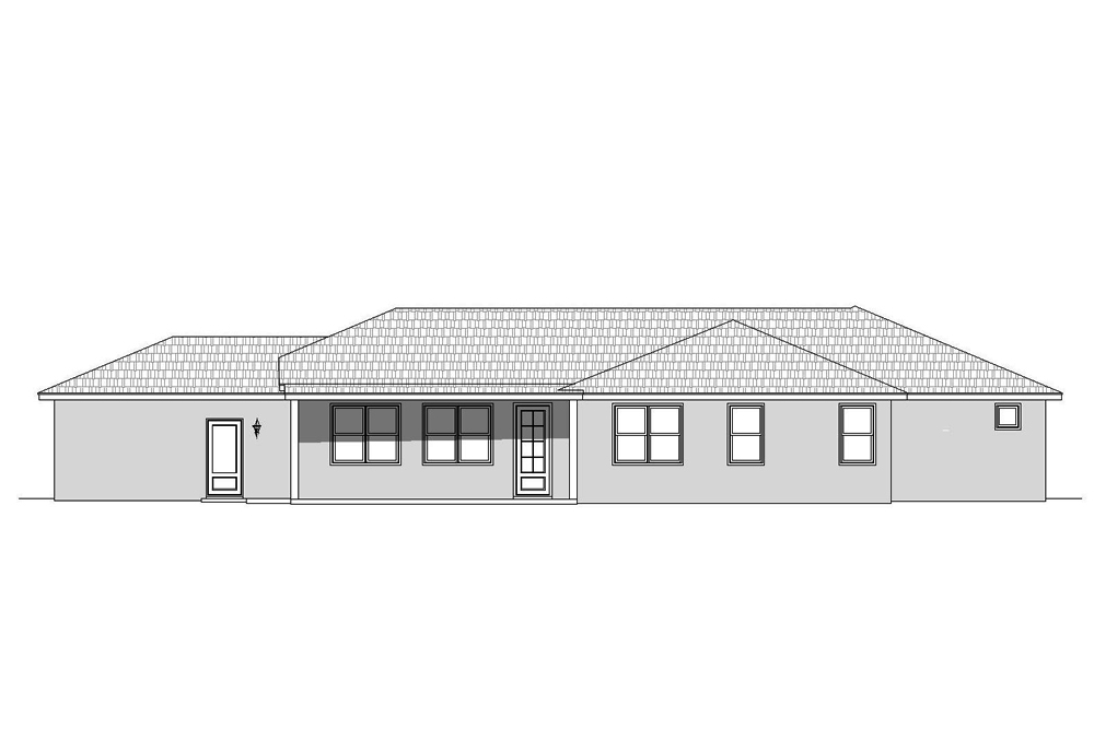 Home Plan Rear Elevation of this 3-Bedroom,2651 Sq Ft Plan -196-1096