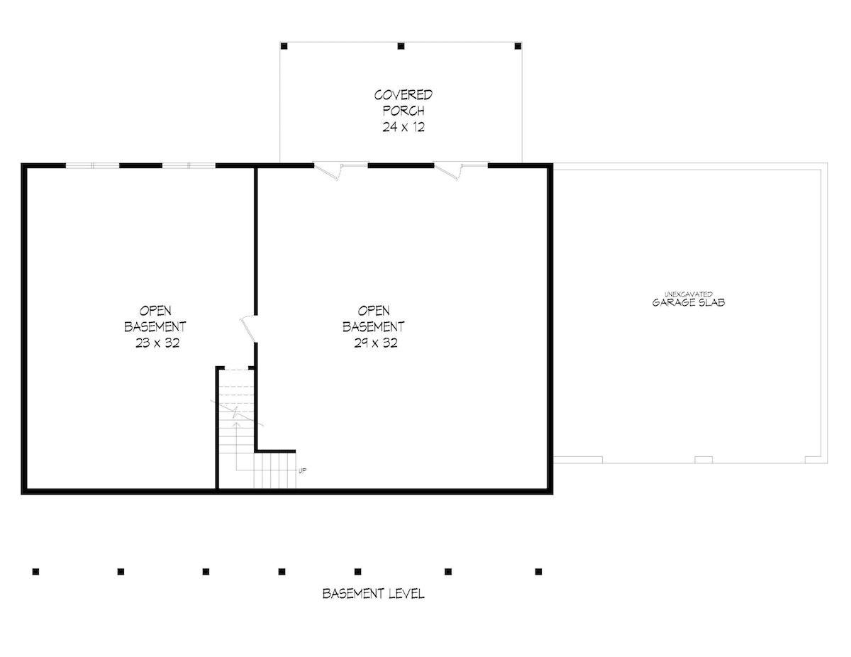 Floor Plan Basement of Farmhouse Plan #196-1097