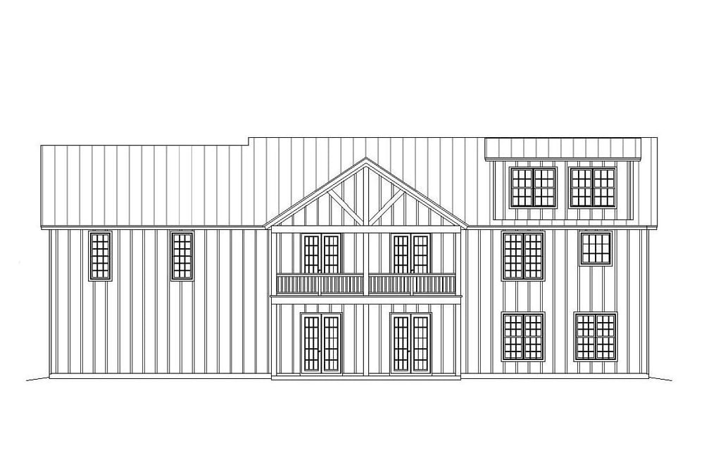 Home Plan Rear Elevation of this 2-Bedroom,2347 Sq Ft Plan -196-1097