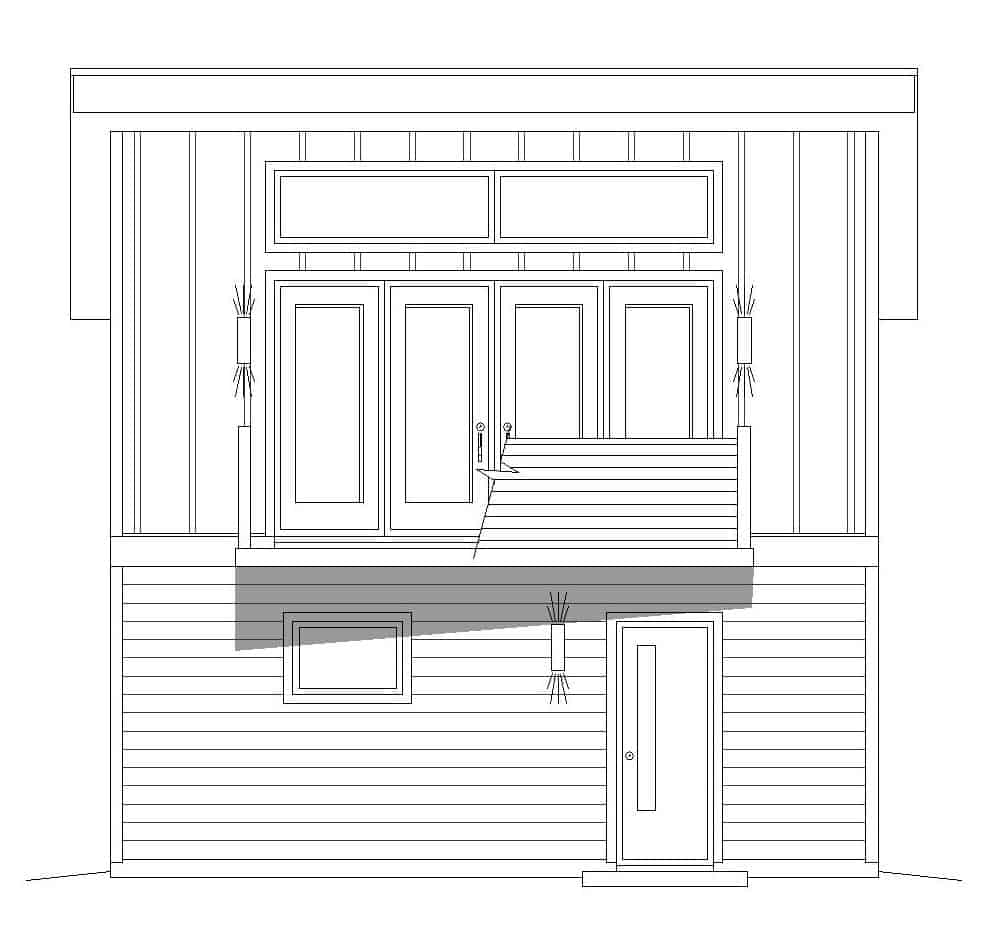 Home Plan Front Elevation of this 0-Bedroom,400 Sq Ft Plan -196-1098