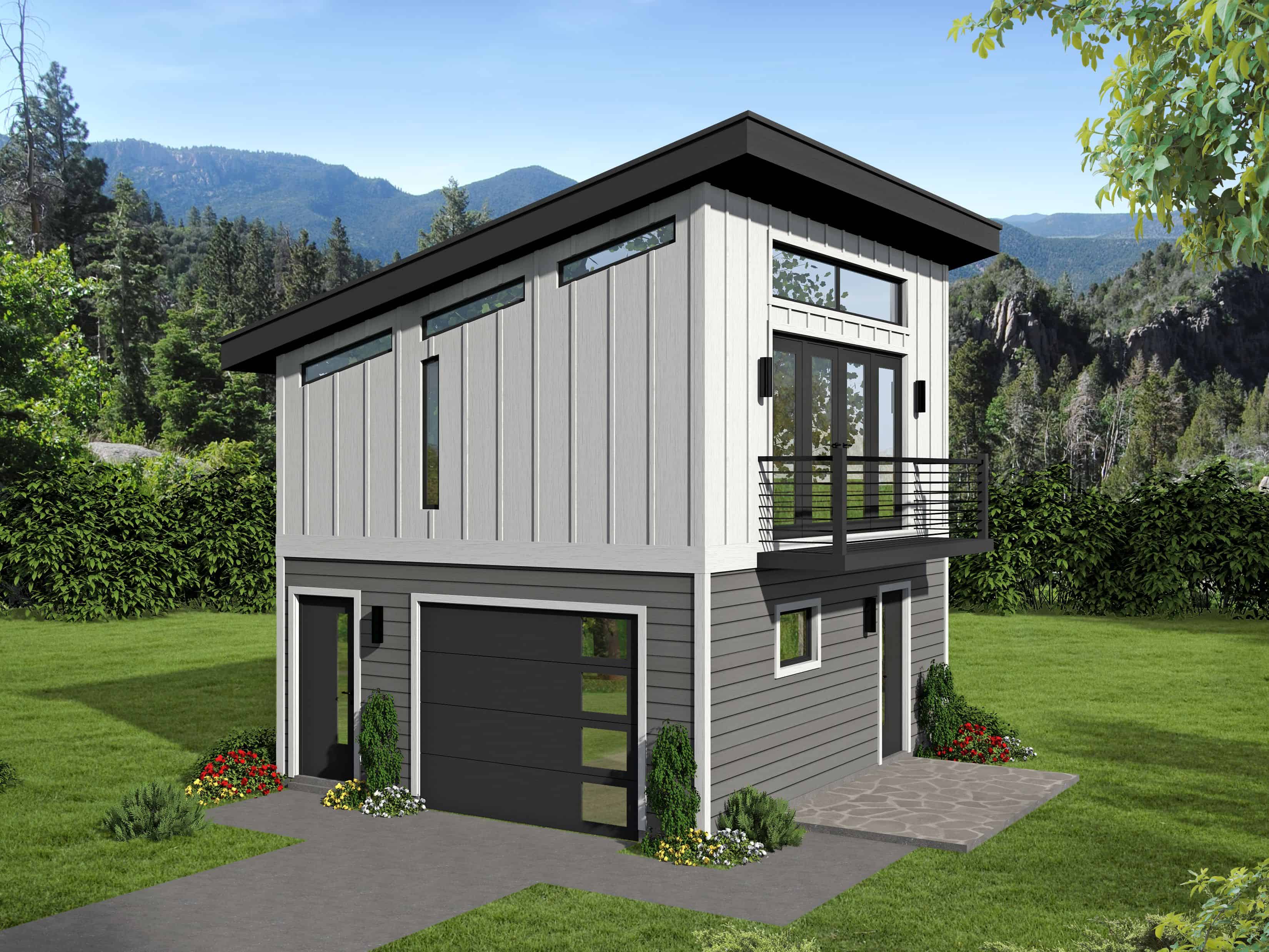 Front elevation of Garage home (ThePlanCollection: House Plan #196-1098)