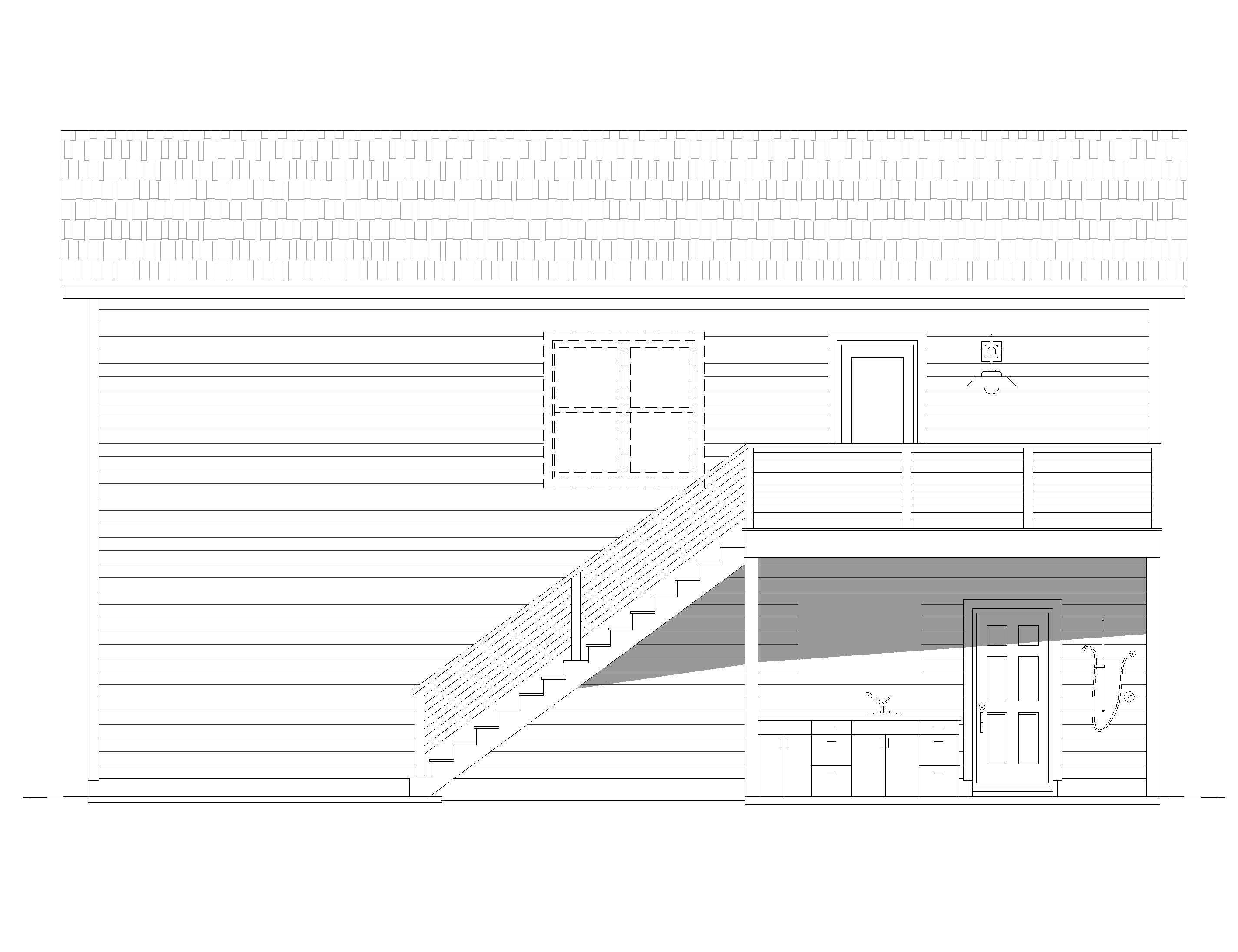Home Plan Right Elevation of this 0-Bedroom,561 Sq Ft Plan -196-1099