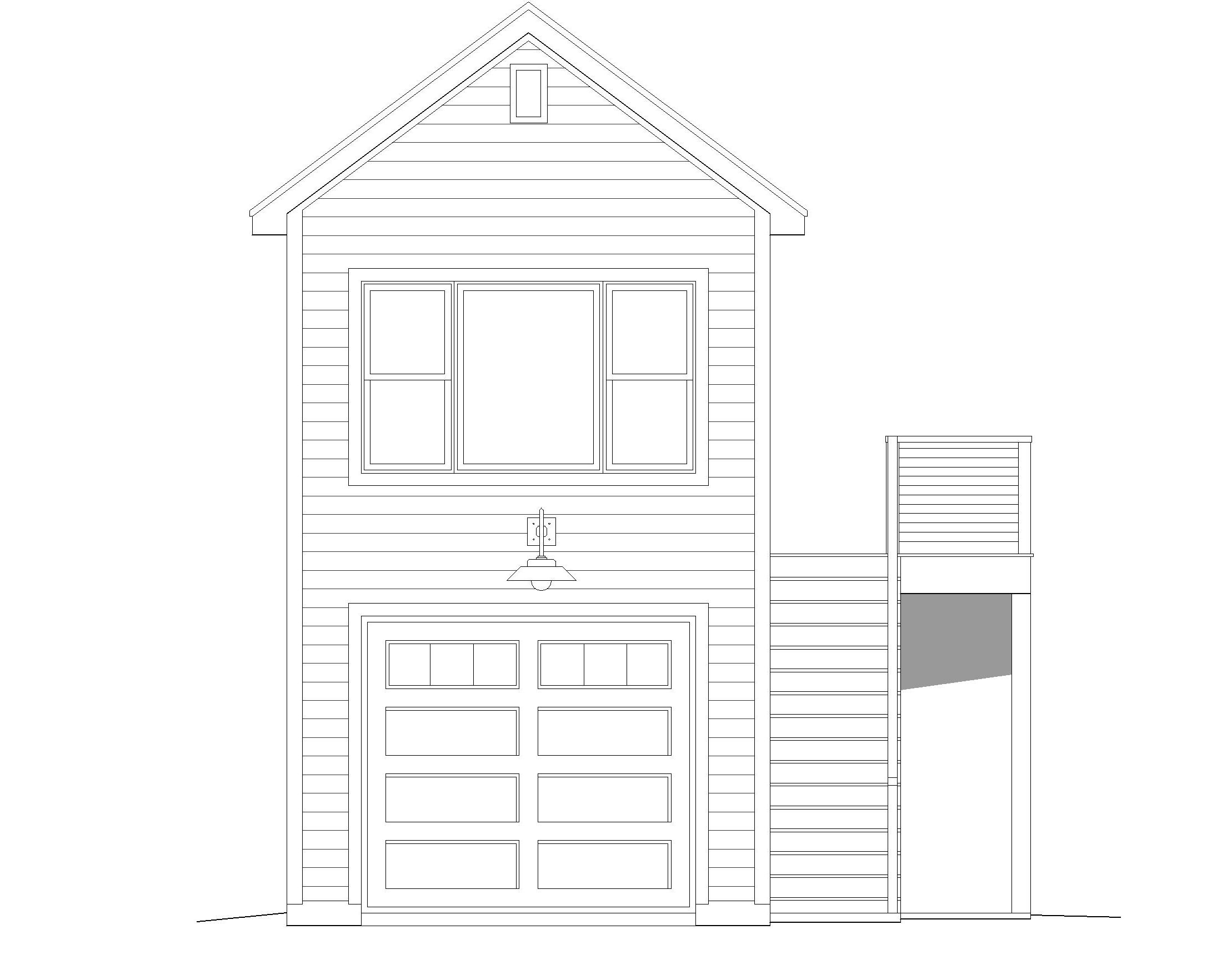 Home Plan Front Elevation of this 0-Bedroom,561 Sq Ft Plan -196-1099
