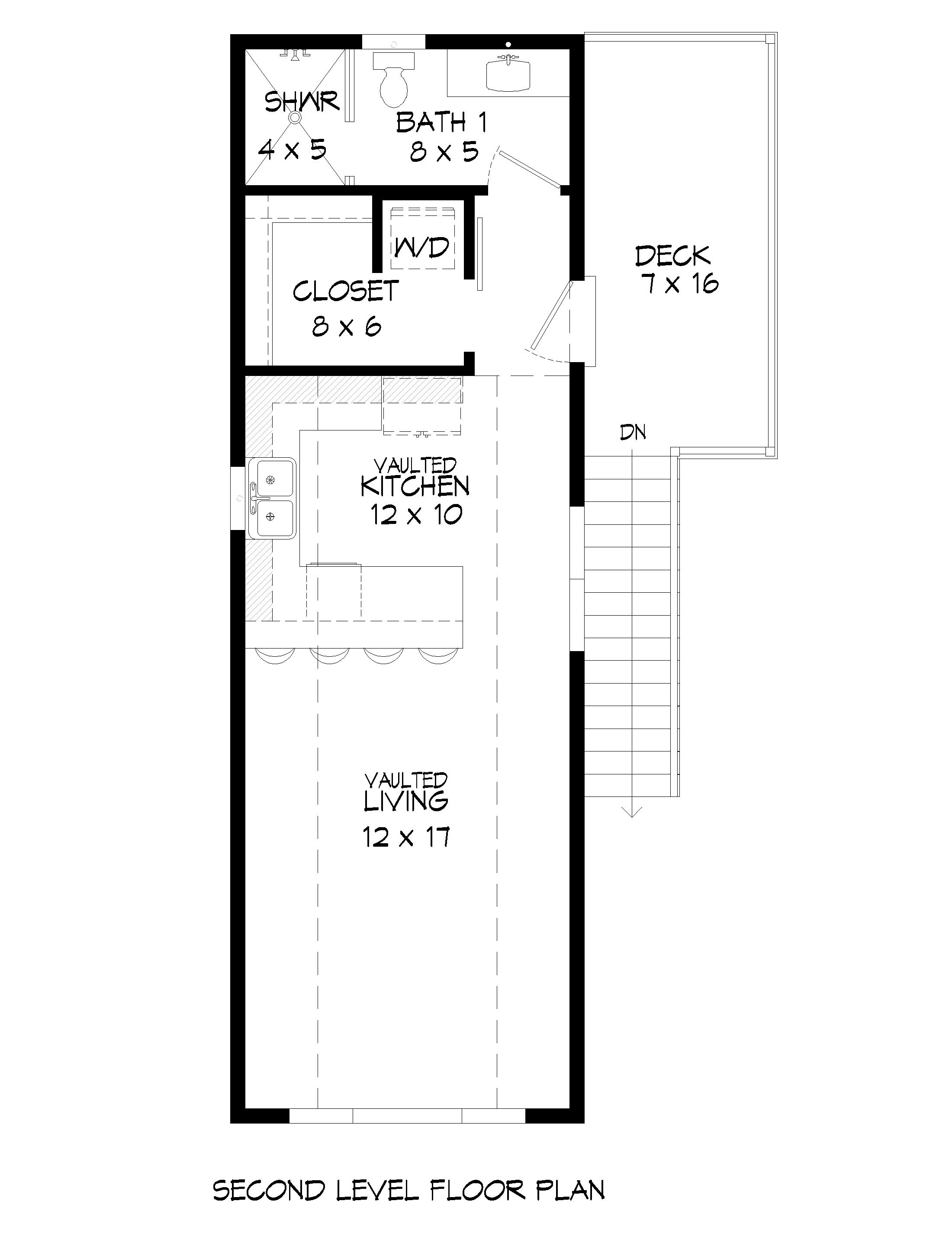 Floor Plan Upper Level of Garage w/Apartments Plan #196-1099