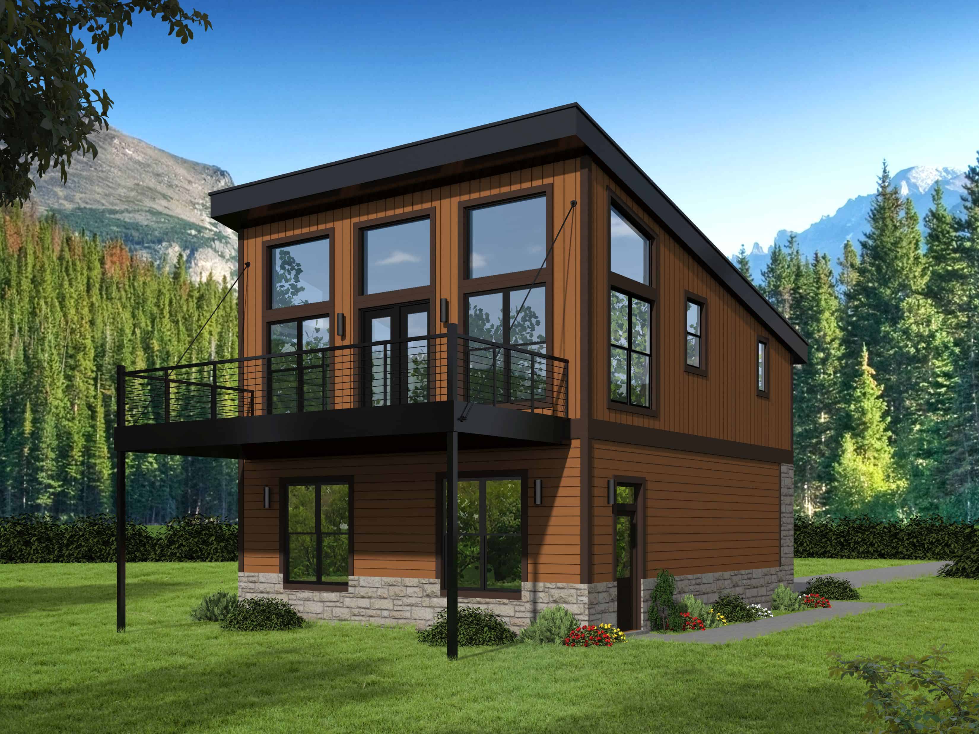 Front View of this 1-Bedroom, 825 Sq Ft Plan - 196-1100